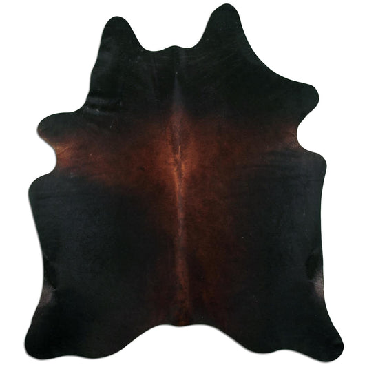 Kuhfell Teppich - L175 x B205 cm - schwarz rotbraun