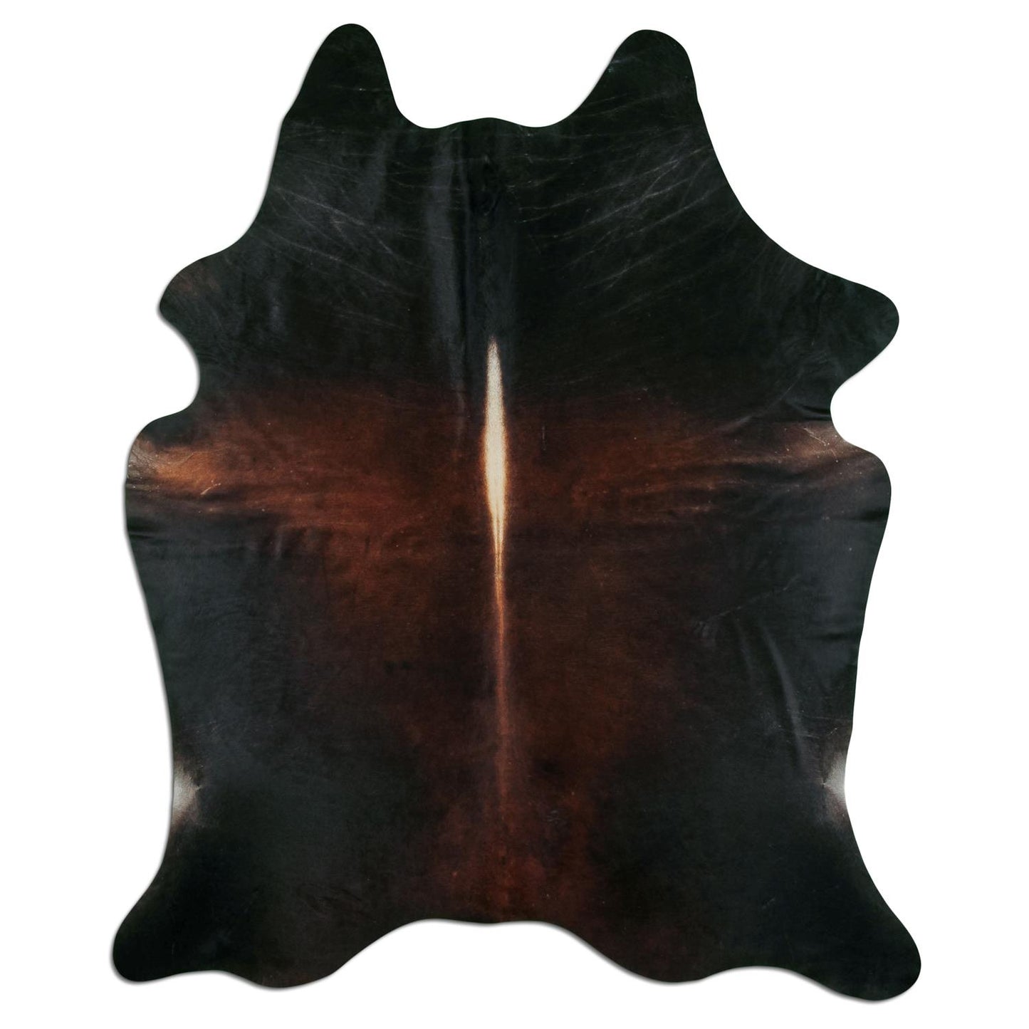Kuhfell Teppich - L180 x B225 cm - schwarz rotbraun