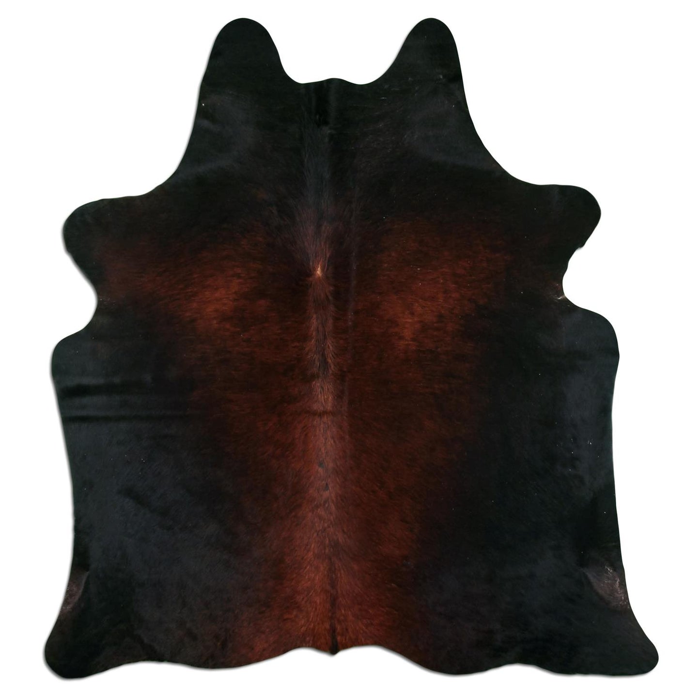 Kuhfell Teppich - L175 x B195 cm - schwarz rotbraun