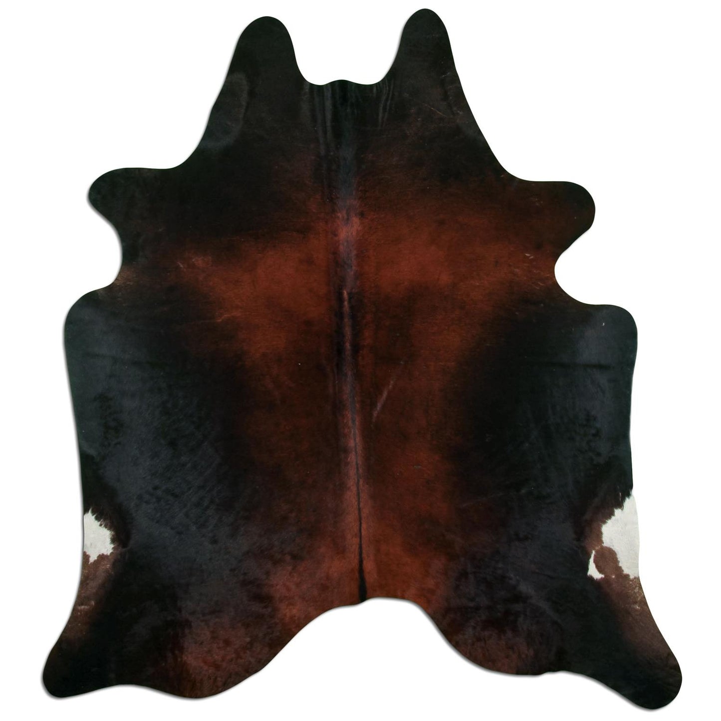 Kuhfell Teppich - L185 x B210 cm - schwarz rotbraun weiß