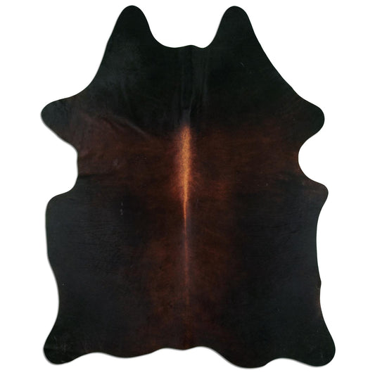 Kuhfell Teppich - L170 x B210 cm - schwarz rotbraun