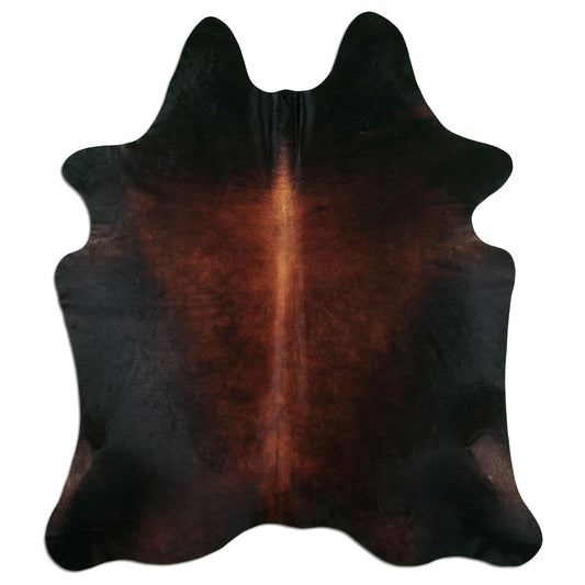 Kuhfell Teppich - L185 x B210 cm - schwarz rotbraun