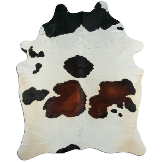 Kuhfell Teppich - L185 x B235 cm - schwarz weiß rotbraun