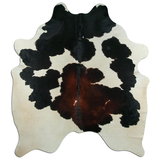 Kuhfell Teppich - L185 x B210 cm - schwarz weiß rotbraun