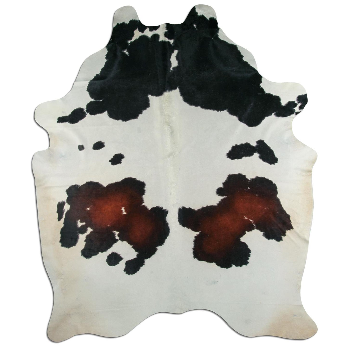 Kuhfell Teppich - L205 x B245 cm - schwarz weiß rotbraun