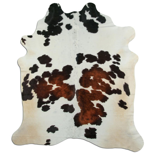 Kuhfell Teppich - L185 x B210 cm - schwarz weiß rotbraun