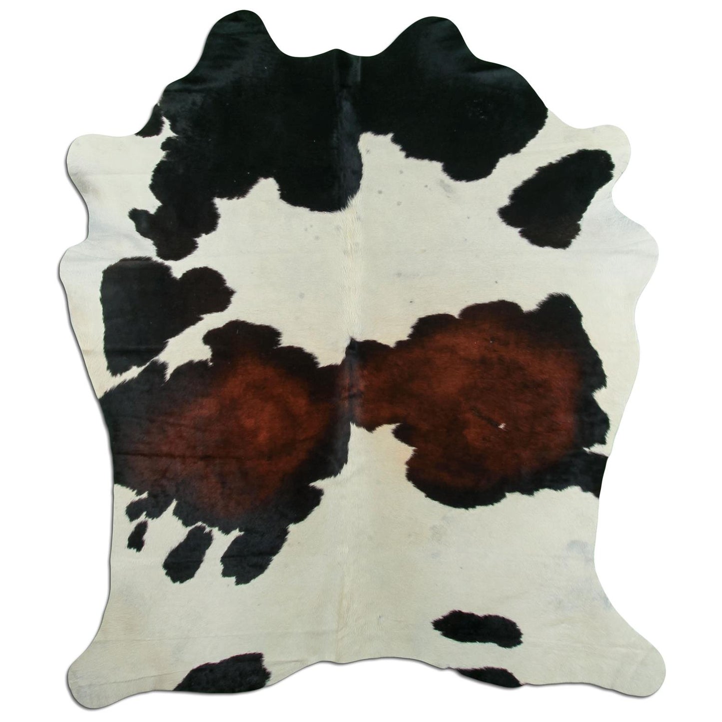 Kuhfell Teppich - L175 x B210 cm - schwarz braun weiß