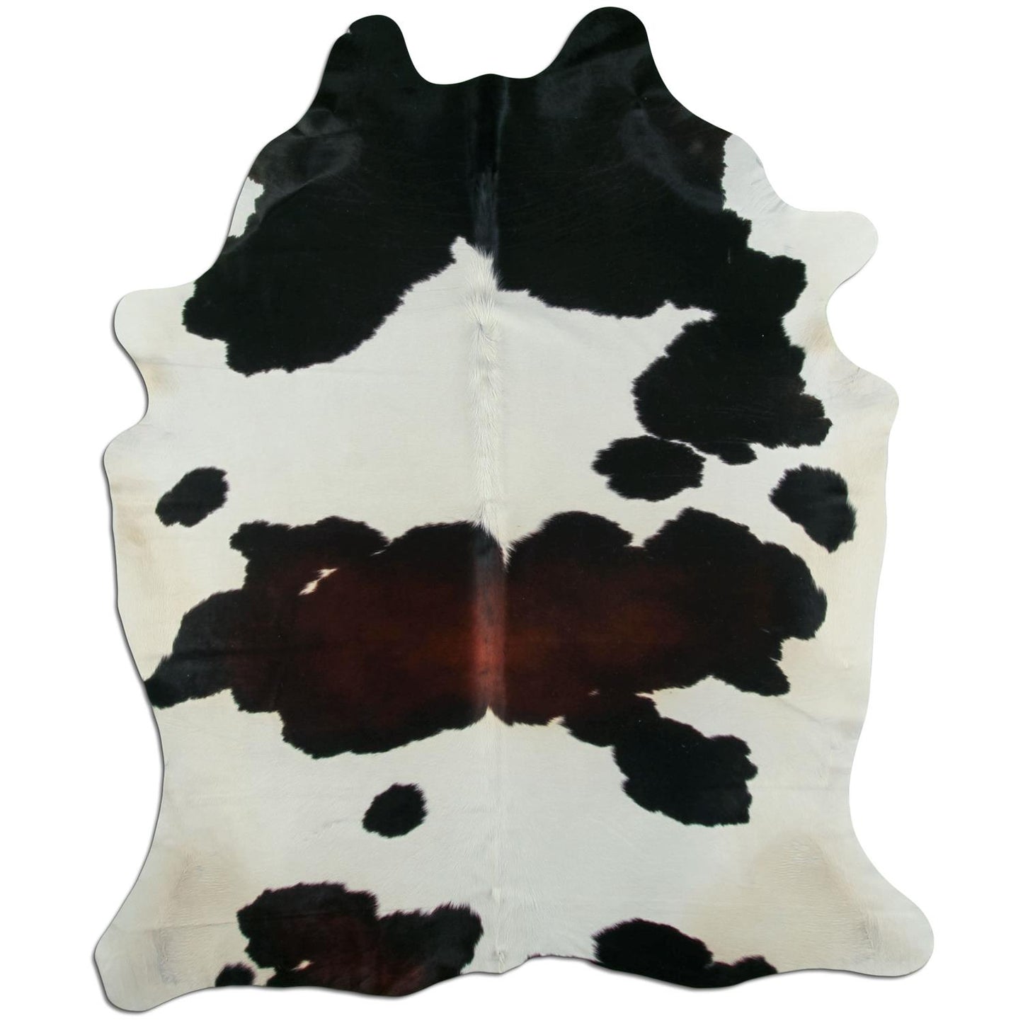 Kuhfell Teppich - L185 x B225 cm - schwarz weiß braun