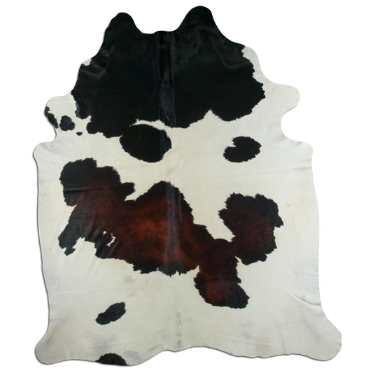 Kuhfell Teppich - L215 x B265 cm - schwarz weiß braun