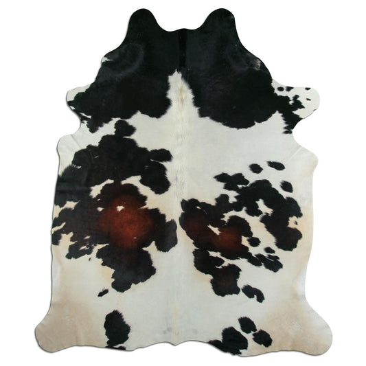Kuhfell Teppich - L200 x B235 cm - schwarz weiß braun