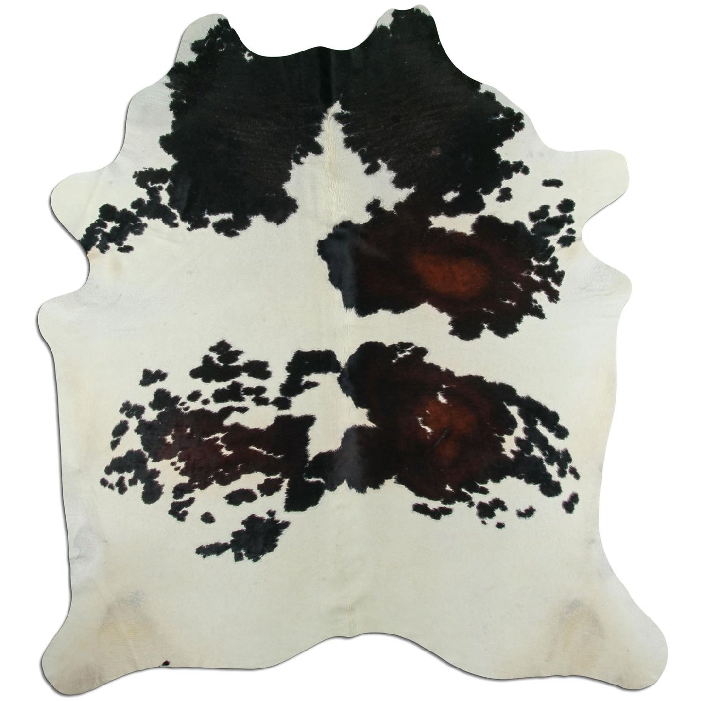 Kuhfell Teppich - L190 x B215 cm - schwarz weiß braun