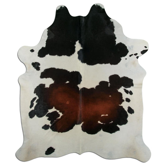 Kuhfell Teppich - L180 x B215 cm - schwarz weiß braun