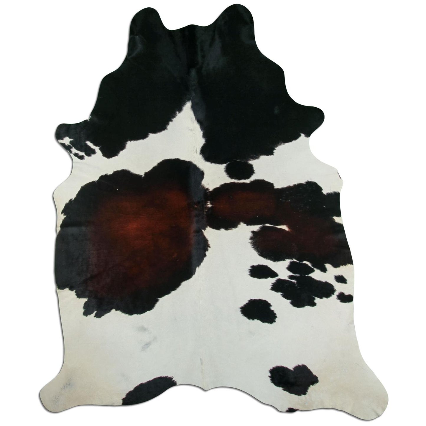 Kuhfell Teppich - L195 x B240 cm - schwarz weiß braun