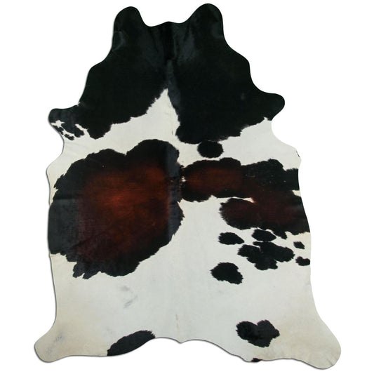 Kuhfell Teppich - L195 x B240 cm - schwarz weiß braun