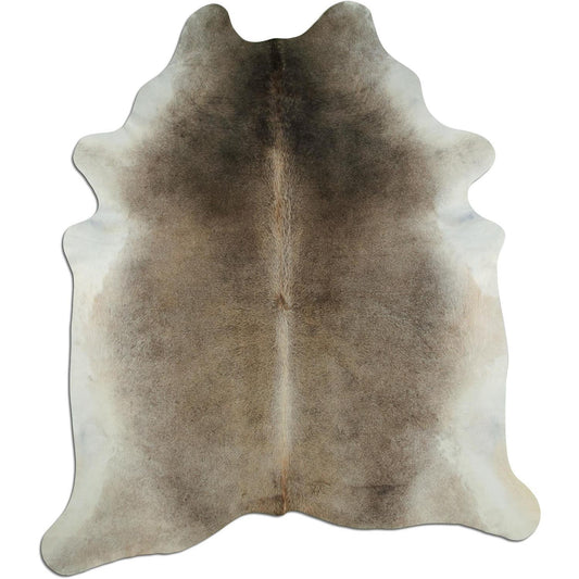 Kuhfell Teppich - L185 x B215 cm - grau schwarz