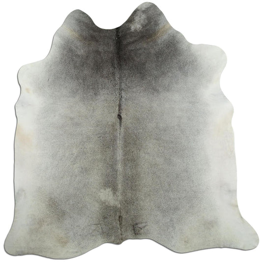 Kuhfell Teppich - L210 x B215 cm - grau schwarz