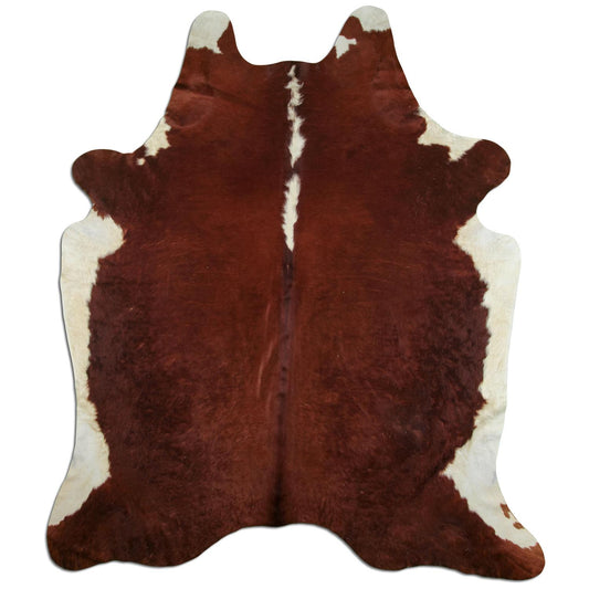 Kuhfell Teppich - L205 x B245 cm - hellbraun weiß