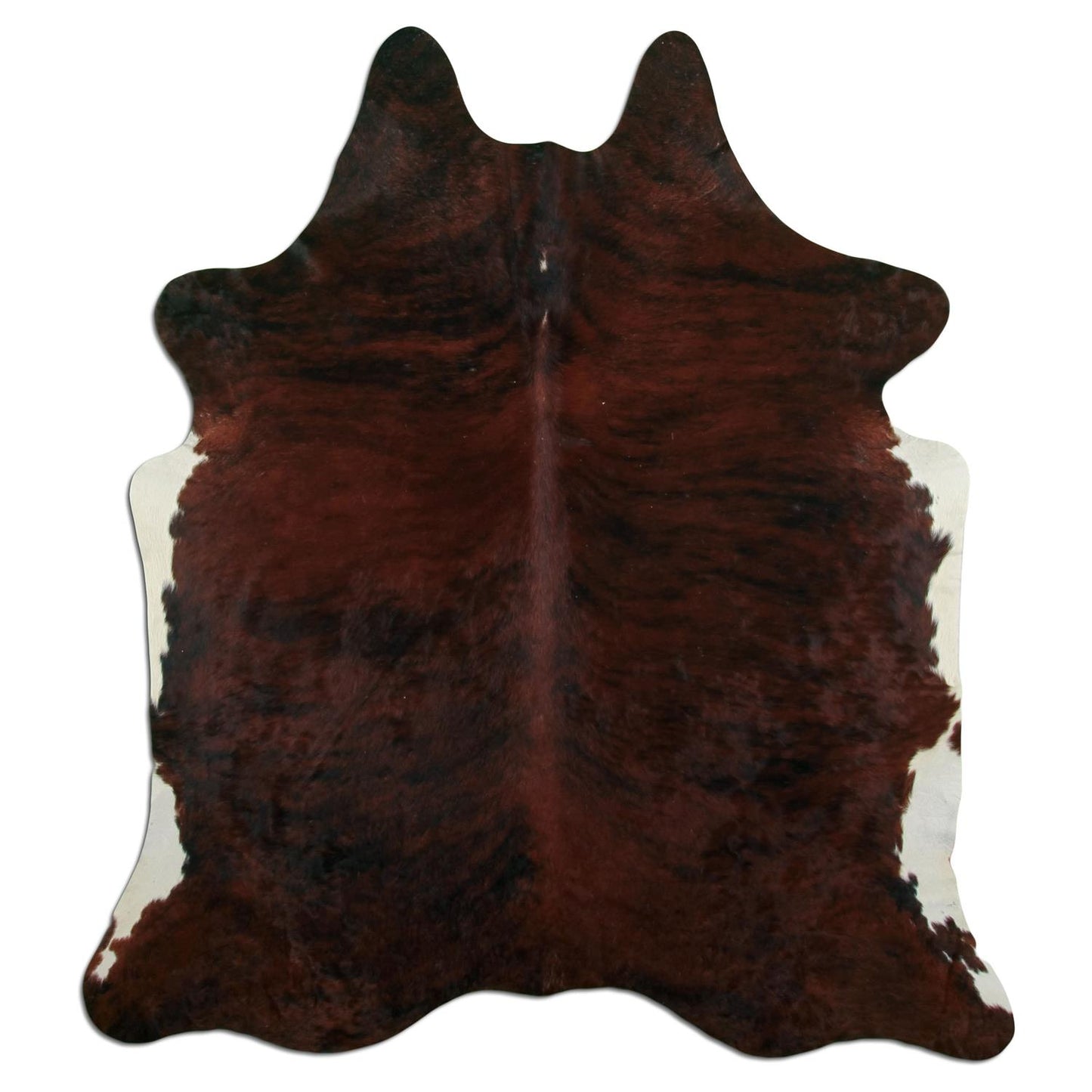 Kuhfell Teppich - L180 x B205 cm - braun schwarz weiß