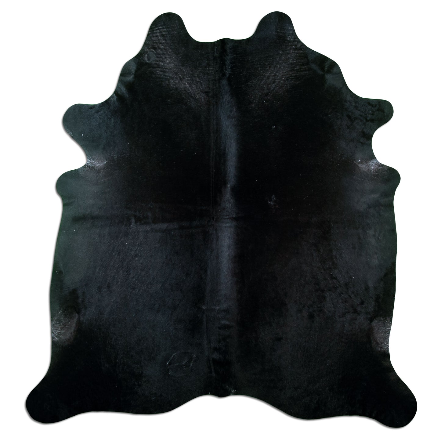 Kuhfell Teppich Schwarz, 219 × 200 cm – Naturprodukt, Einzelstück