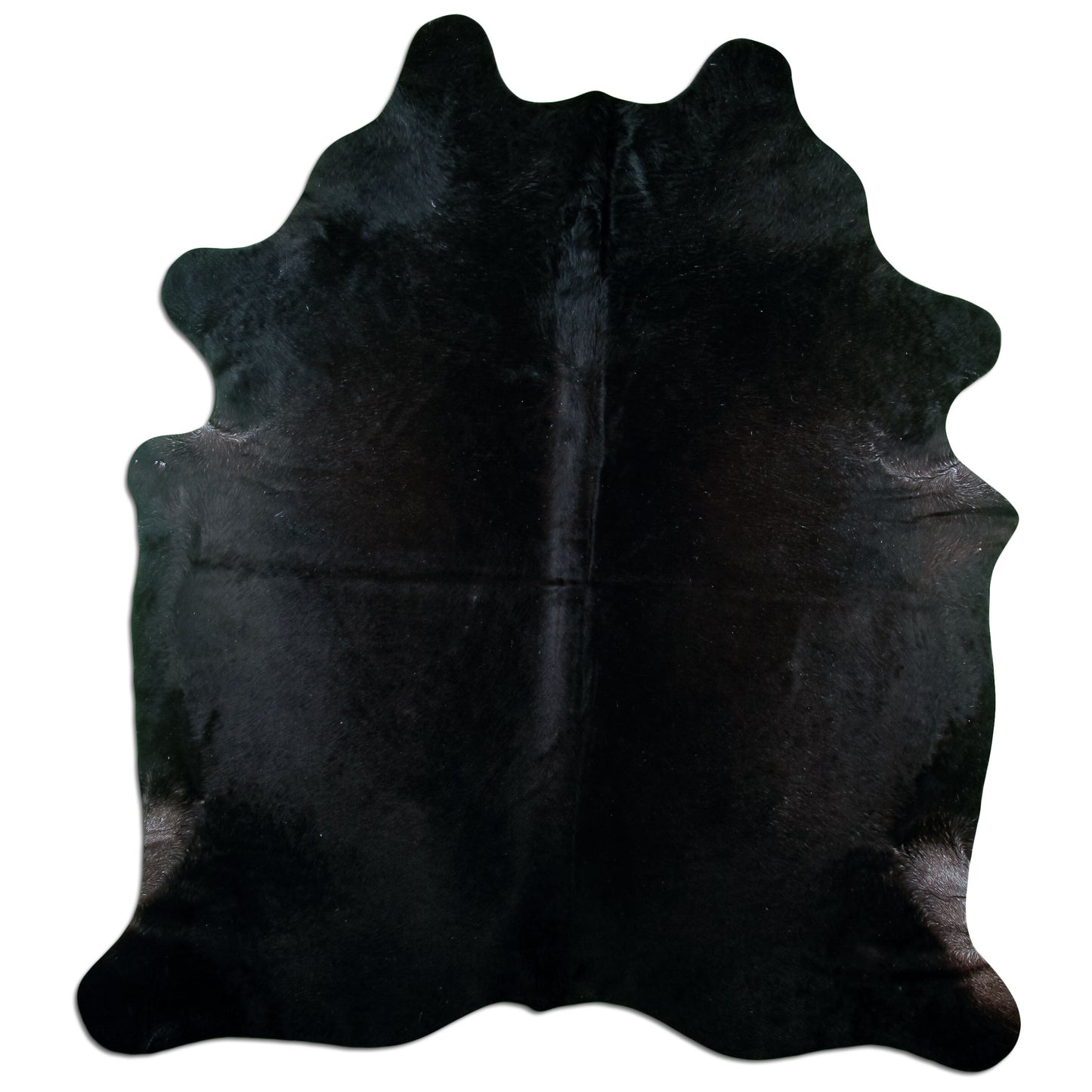 Kuhfell Teppich Schwarz, 235 × 195 cm – Naturprodukt, Einzelstück