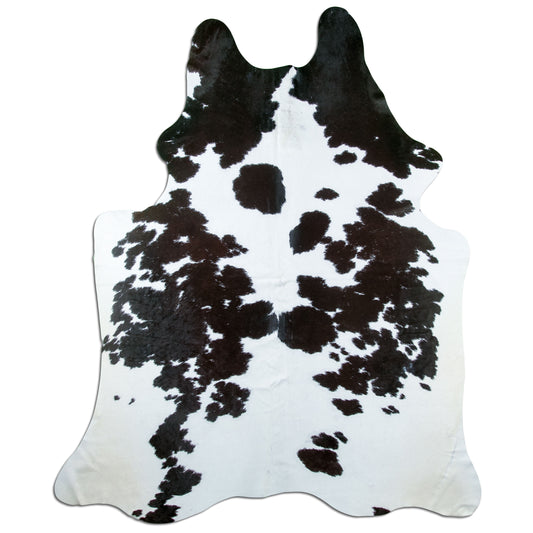 Kuhfell Teppich Schwarz-Weiß, 232 × 182 cm – Naturprodukt, Einzelstück