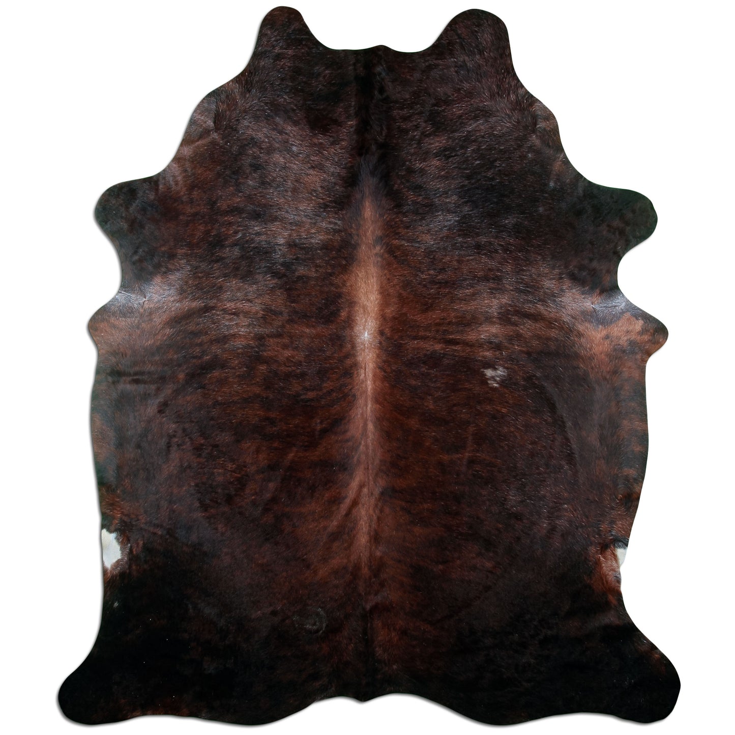 Kuhfell Teppich Dark Brindle, 243 × 200 cm – Naturprodukt, Einzelstück
