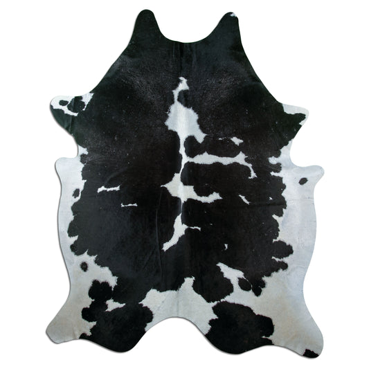 Kuhfell Teppich Schwarz-Weiß, 210 × 160 cm – Naturprodukt, Einzelstück