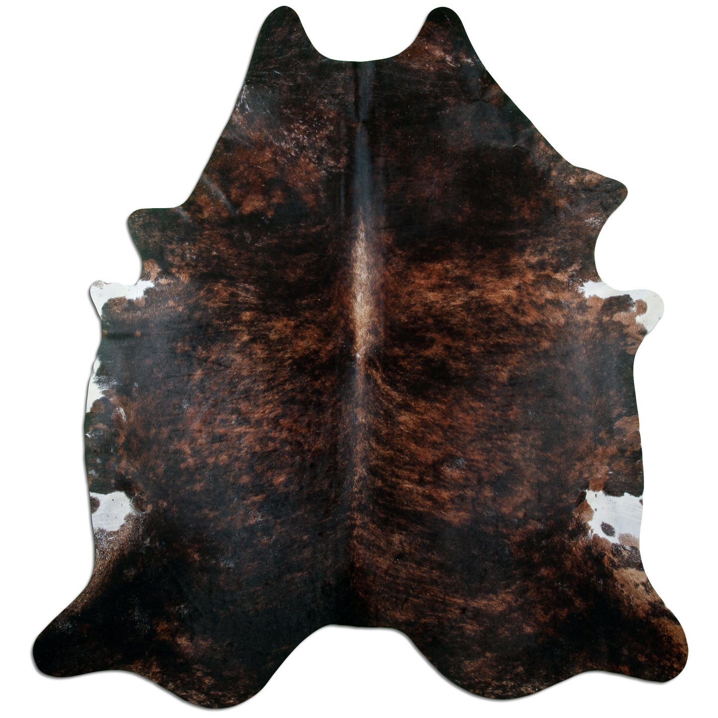Kuhfell Teppich Dark Brindle, 220 × 210 cm – Naturprodukt, Einzelstück
