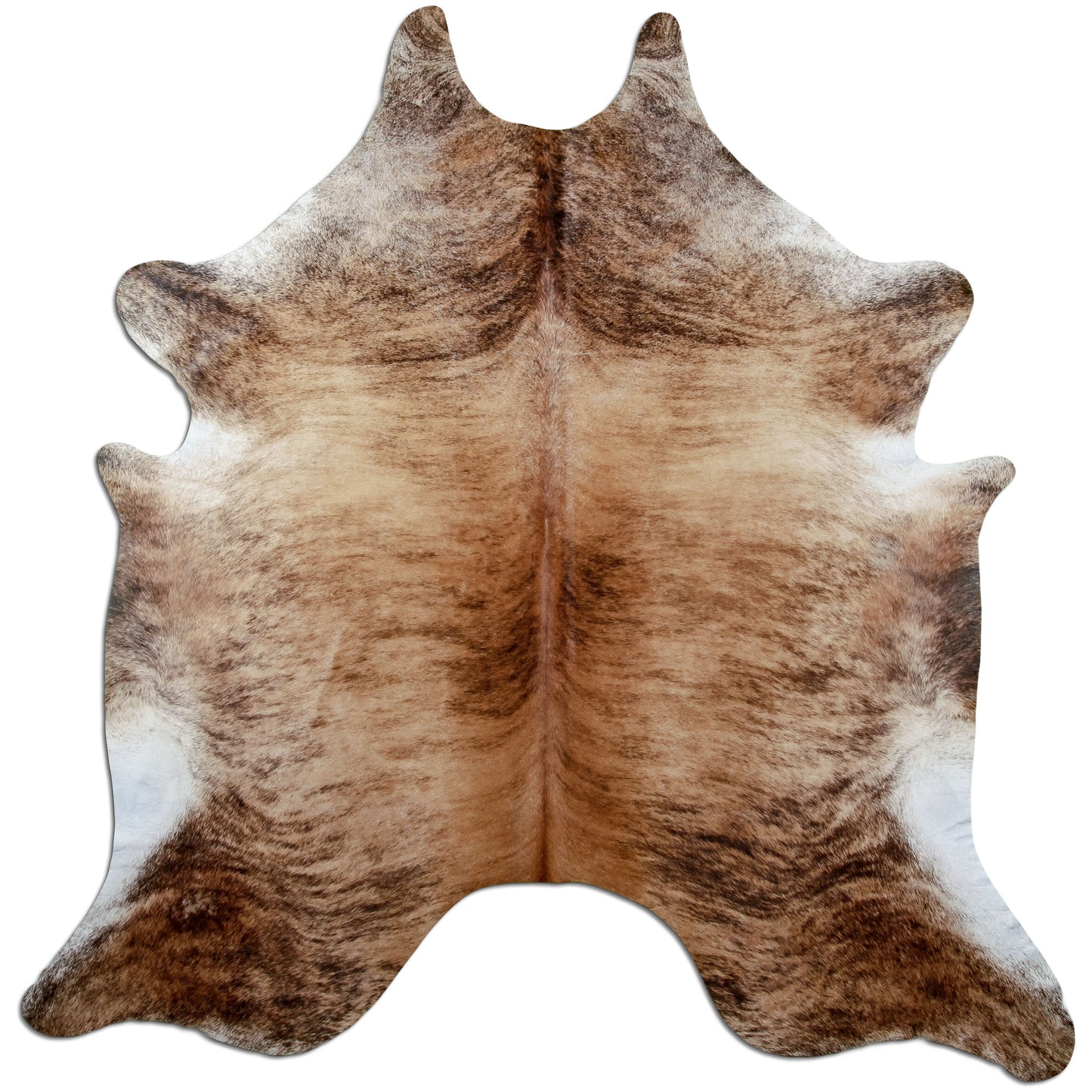 Kuhfell Teppich Beige Brindle, 210 × 210 cm – Naturprodukt, Einzelstück