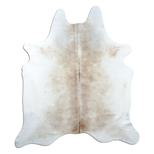 Kuhfell Teppich Hellbraun-Grau, 210 × 180 cm – Naturprodukt, Einzelstück