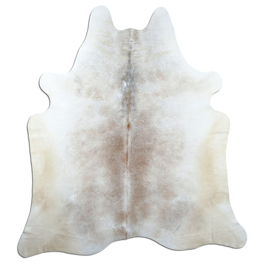 Kuhfell Teppich Hellbraun-Grau, 210 × 180 cm – Naturprodukt, Einzelstück