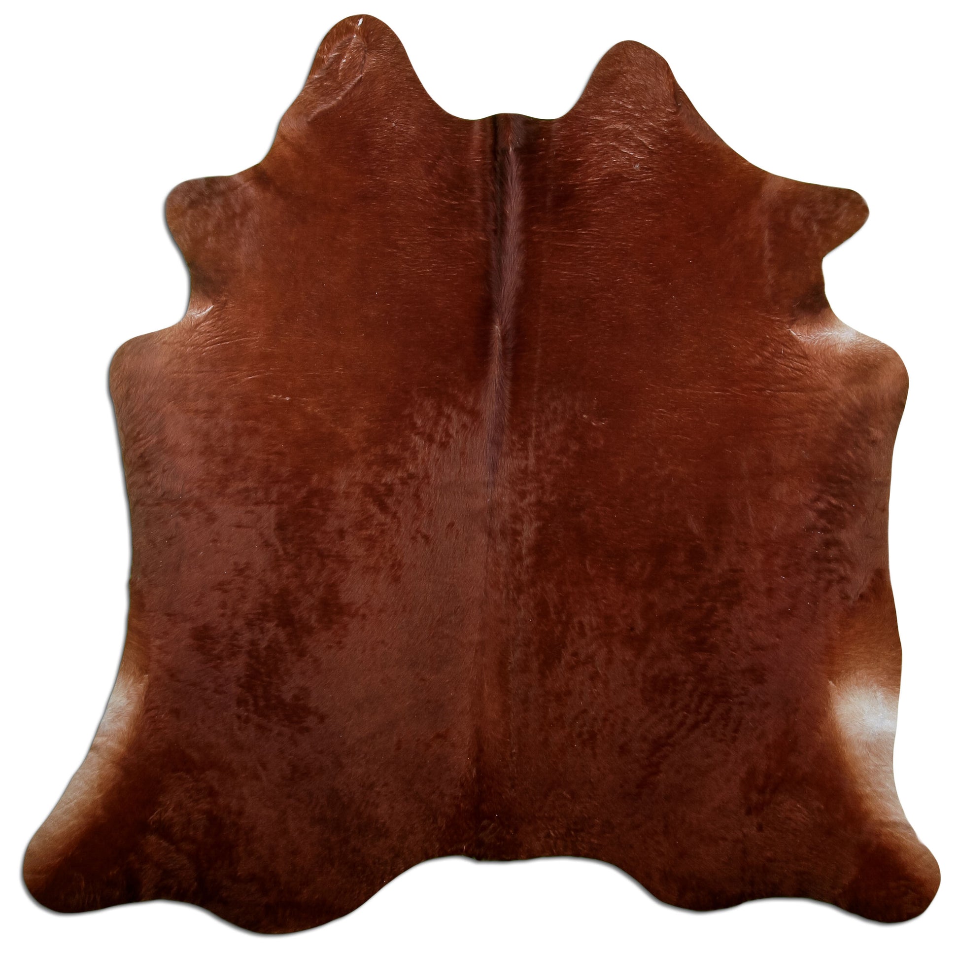 Kuhfell Teppich Braun, 185 × 185 cm – Naturprodukt, Einzelstück