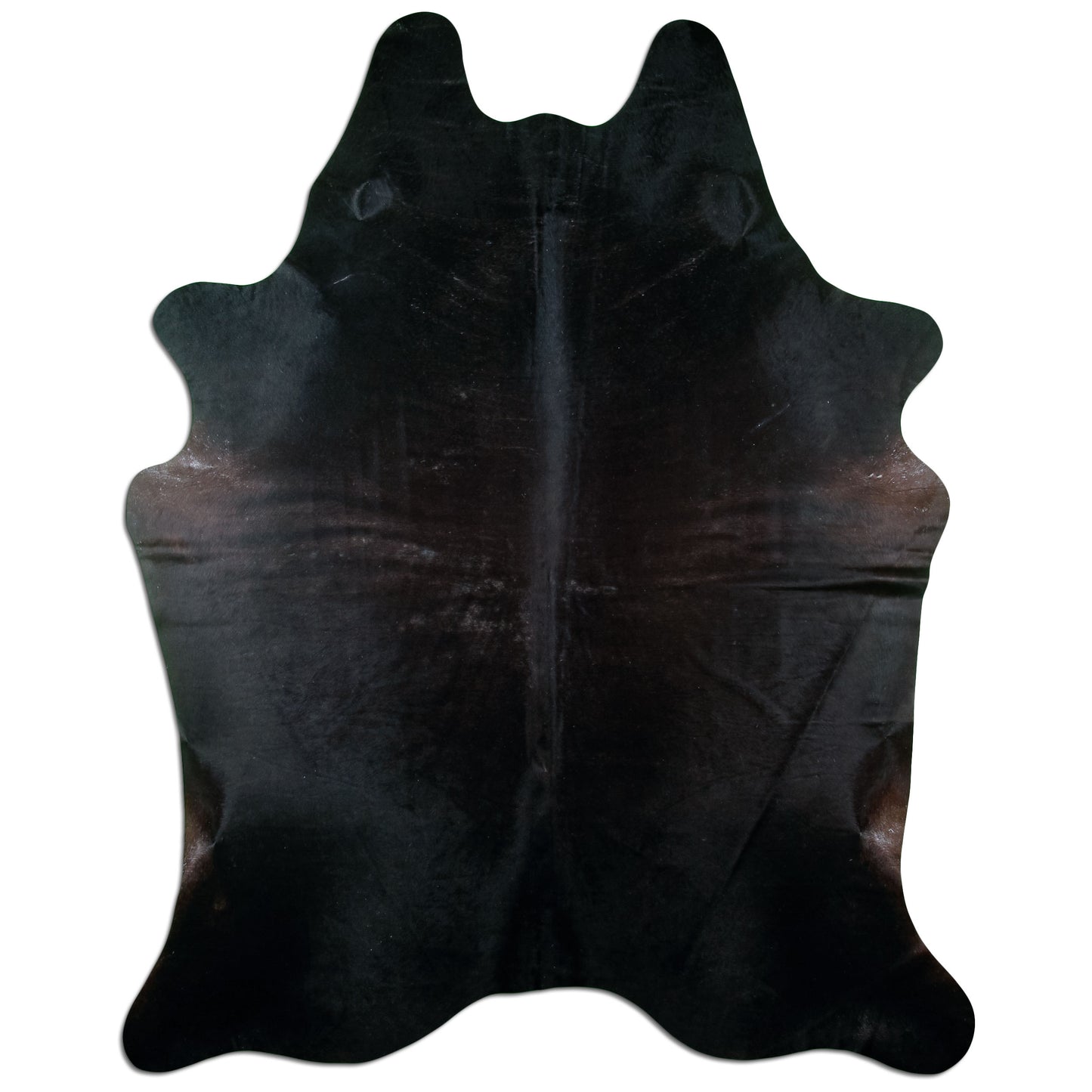 Kuhfell Teppich Schwarz, 240 × 180 cm – Naturprodukt, Einzelstück
