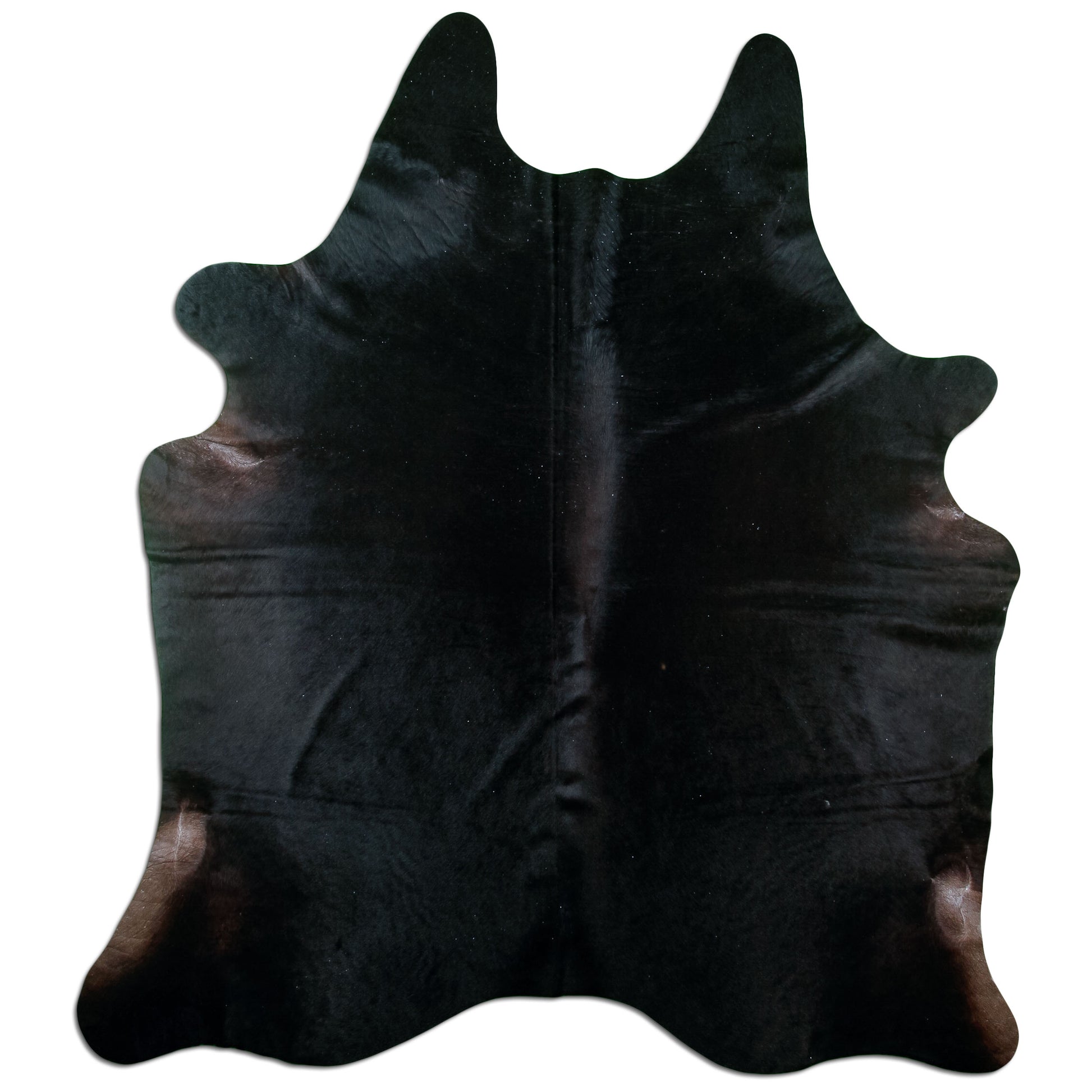 Kuhfell Teppich Schwarz, 210 × 180 cm – Naturprodukt, Einzelstück